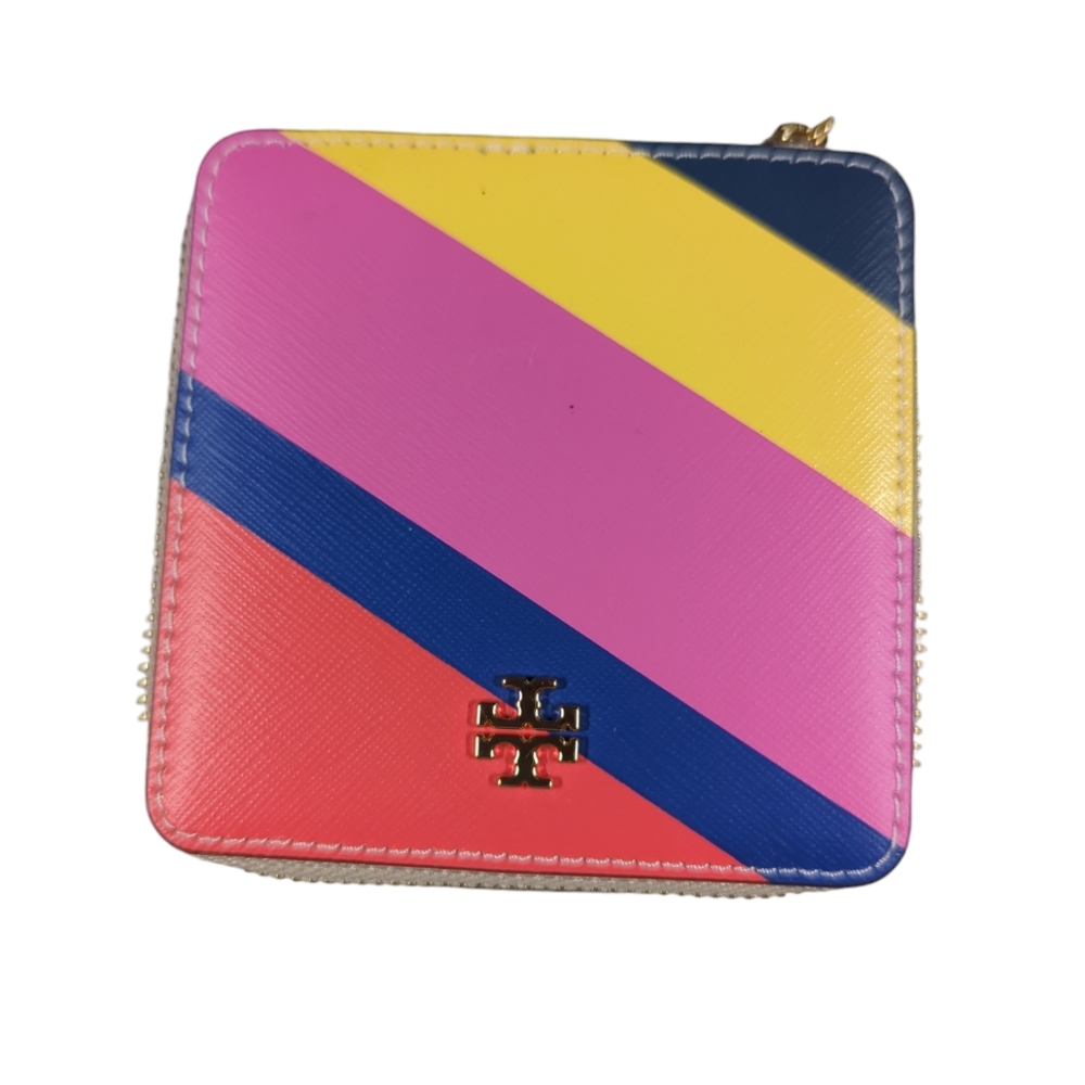 Tory Burch Emerson Multi Stripe Jewelry Case